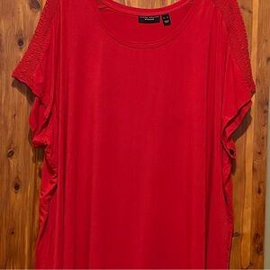 Susan Graver Weekend Ruched Cap-Sleeve Top